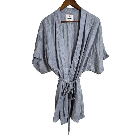 Idle The Short Robe in Mint Embossed Print Luxury Womans XS/S - Picture 1 of 11